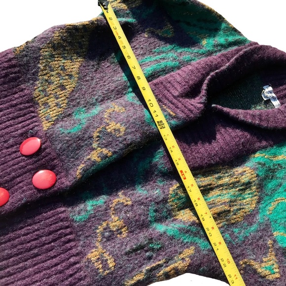 🎉2/$30 Vintage Wool Mohair Oversized Pattern Sweater Unique Design EUC - Picture 4 of 9